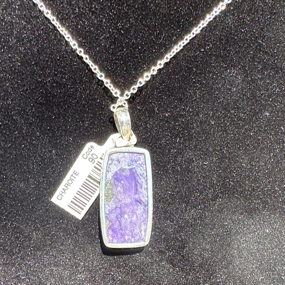 Elegant 925 silver Charoite Pendant - Picture 3 of 5